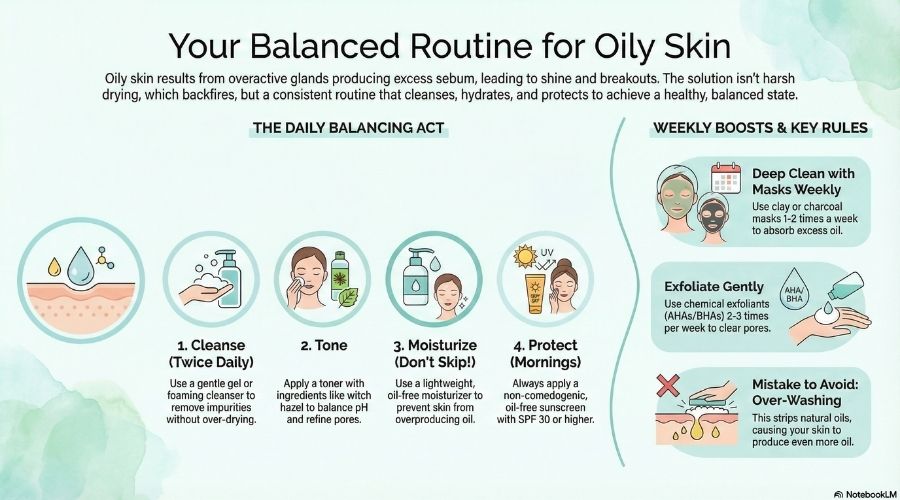 Balsnced Routine for Oily Skin