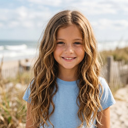 Kid Long Layers and Beach Waves