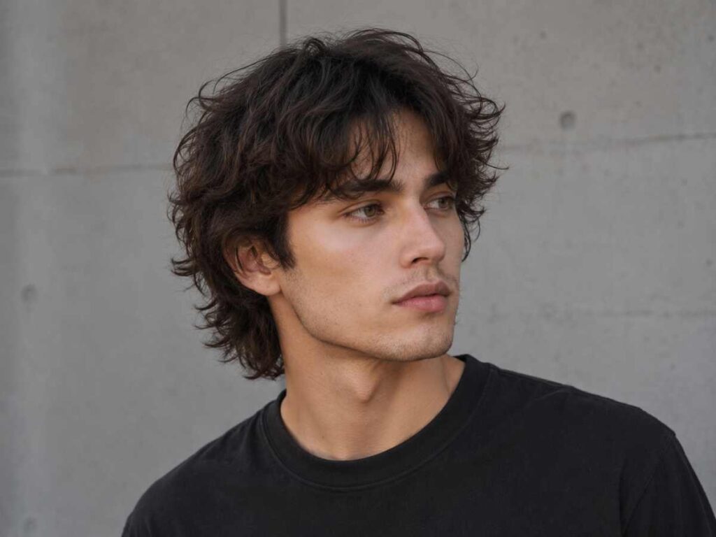Shaggy waves are among the best hairstyles for wavy hair men, with loose layered ends and effortless natural flow.
